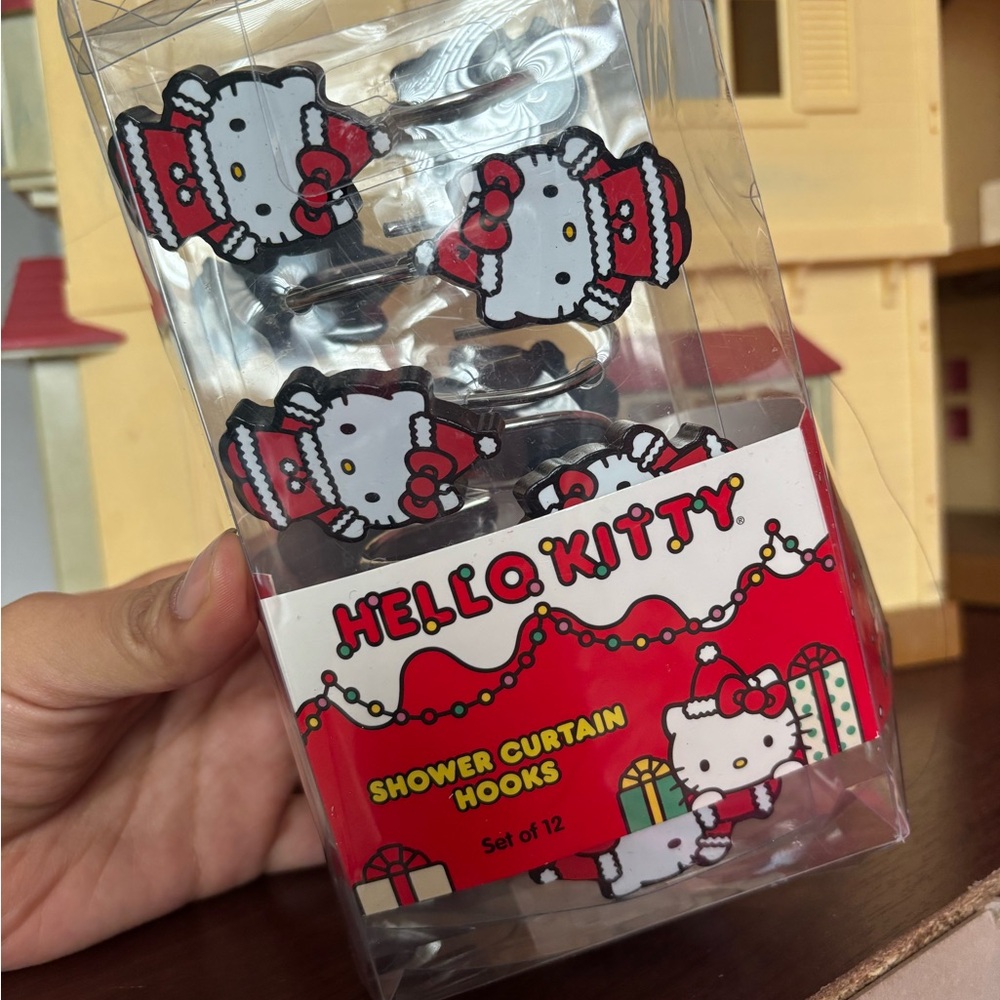 Hello Kitty Red and White Shower Curtain Hooks